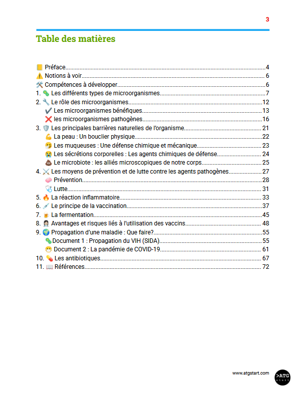 Manuel scolaire "Formation scientifique UAA18" microbes (ATG start Books)